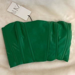 Green Faux Leather Zara Bandeau